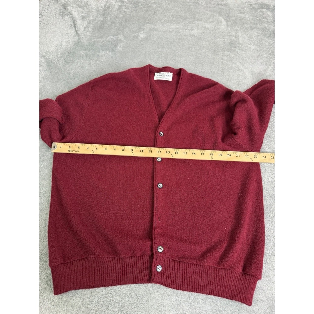 Vintage 80s Robert Bruce Cardigan Men's Size XL Red - Picture 5 of 8